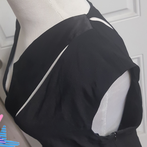 BOUCHRA JARRAR Silk Trim V-Neck Sleeveless Dress 42 - Picture 11 of 16